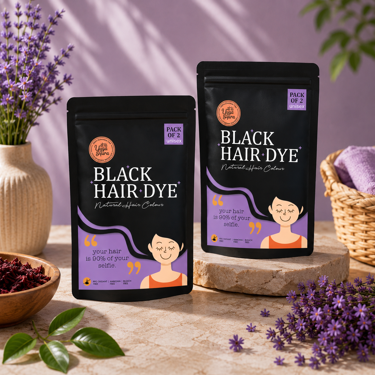 Black Hair Dye - 2 Packs