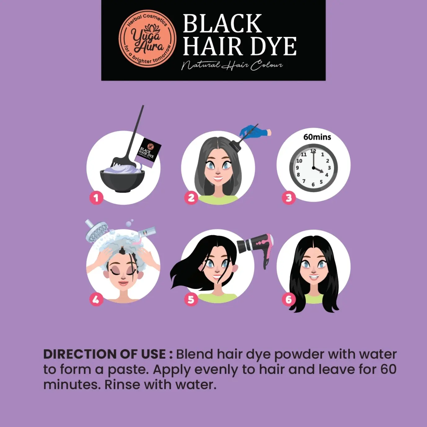 Black Hair Dye - 2 Packs - Image 3